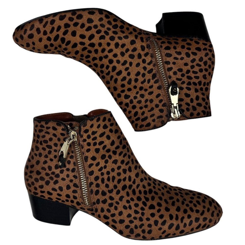 Rebecca Minkoff Cheetah/Animal Calf Hair Chelsea Leather Booties Women's SZ 6.5 - Picture 2 of 9